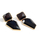 Pure Resin Drop Earrings - Black 