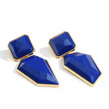 Pure Resin Drop Earrings - Blue 