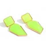 Pure Resin Dangle Earrings- Green 