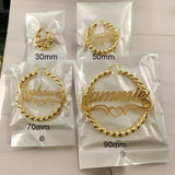 Twist 'n' Name Hoops 18K Gold Plated Metal Personalized Earrings