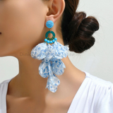 Glamorous Handmade Flower Luxury Design Earrings - Bold Statement without weighing you down. 