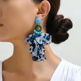 Glamorous Handmade Flower Luxury Design Earrings - Bold Statement without weighing you down. 