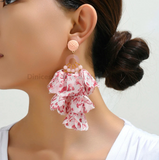 Glamorous Handmade Flower Luxury Design Earrings - Bold Statement without weighing you down. 