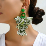 Glamorous Handmade Flower Luxury Design Earrings - Bold Statement without weighing you down. 