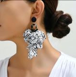 Glamorous Handmade Flower Luxury Design Earrings - Bold Statement without weighing you down. 