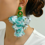 Glamorous Handmade Flower Luxury Design Earrings - Bold Statement without weighing you down. 