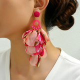 Glamorous Handmade Flower Luxury Design Earrings - Bold Statement without weighing you down. 