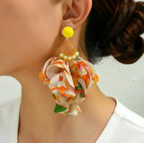 Glamorous Handmade Flower Luxury Design Earrings - Bold Statement without weighing you down. 