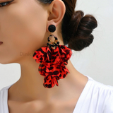 Glamorous Handmade Flower Luxury Design Earrings - Bold Statement without weighing you down. 