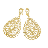 18k Two Tone Gold Plated Big Drop Earrings