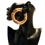 Big Gold Sectioned Hoop Earrings