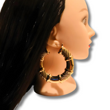 Big Gold Sectioned Hoop Earrings