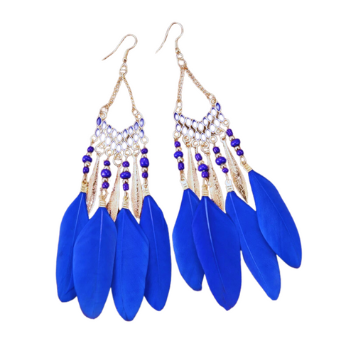 Beautiful Pair of Boho Ethnic Long Tassel Earrings