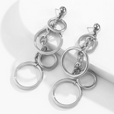 Bold Punk Link Circle Chain Earrings! Measuring 4.9 inches in length and 1.3 inches in width, these striking earrings feature a unique design that captures attention with their great movement and bold aesthetic.