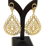 18k Two Tone Gold Plated Big Drop Earrings