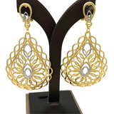 18k Two Tone Gold Plated Big Drop Earrings