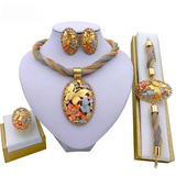 Bold Necklace Gold Plated & Jewelry Sets crafted using an electroplating process to ensure a flawless finish.