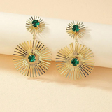 Emerald Radiance Bold Dangle Earrings - 8.3cm length