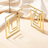 Bold Quad Angles Earrings - Featuring an electroplating treatment for a high-quality finish and fast shipping for your convenience.