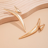 High-Quality Bold Thick Metal Triangular Drop Earrings. - Gold