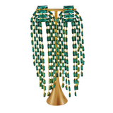 Crafted with 208 stunning glass gemstones. - Emerald Color 