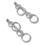 Bold Punk Link Circle Chain Earrings! Measuring 4.9 inches in length and 1.3 inches in width, these striking earrings feature a unique design that captures attention with their great movement and bold aesthetic.