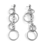 Bold Punk Link Circle Chain Earrings! Measuring 4.9 inches in length and 1.3 inches in width, these striking earrings feature a unique design that captures attention with their great movement and bold aesthetic.