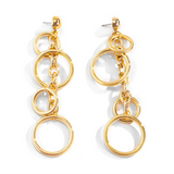 Bold Punk Link Circle Chain Earrings! Measuring 4.9 inches in length and 1.3 inches in width, these striking earrings feature a unique design that captures attention with their great movement and bold aesthetic.