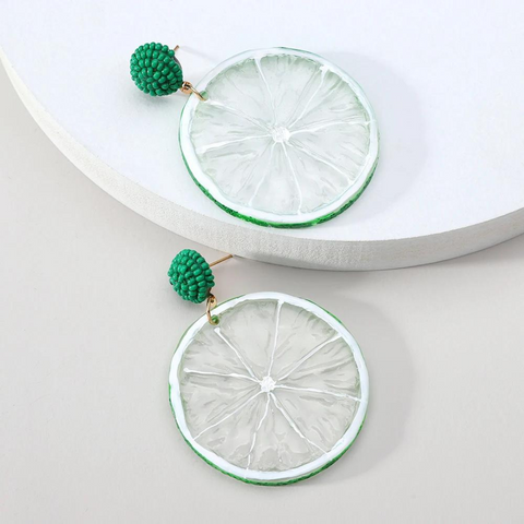 Trendy Fruit-Inspired Acrylic Dangle Earrings😍 - Lemon