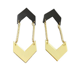 Dark Gold Mirror Dangle Earrings