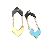 Dark Gold Mirror Dangle Earrings