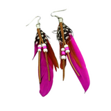 Bohemian Tassel Feather Dangle Earrings