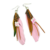 Bohemian Tassel Feather Dangle Earrings