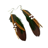 Bohemian Tassel Feather Dangle Earrings