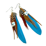 Bohemian Tassel Feather Dangle Earrings