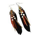 Bohemian Tassel Feather Dangle Earrings