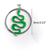 Green Serpent Reflective Drops Earrings - Very Fashionable and Beautiful 