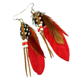 Bohemian Tassel Feather Dangle Earrings