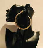 Snake Gold Bling Hoop Earrings 3.5 Inch