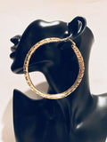 Gold Hoop Earrings With Heart Cut Outs