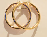 Big Gold Thick Hoop 4 Inch Earrings Hypo Allergenic