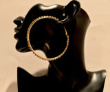 Big Earrings With Bling Gold Hoops