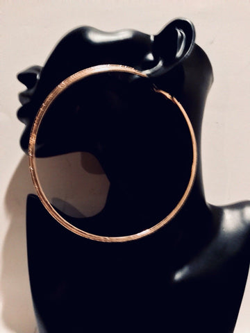 4 inch rose gold hoop earring
