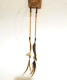 Feather Gold Bead Long Earring