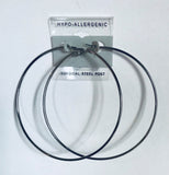 Big Silver Classic Wire Hoop Earrings Hypo-Allergenic