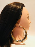 Gold Bamboo 4 Inch Earrings