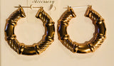 Big Gold Sectioned Hoop Earrings