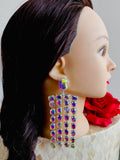 long crystal formal earrings 