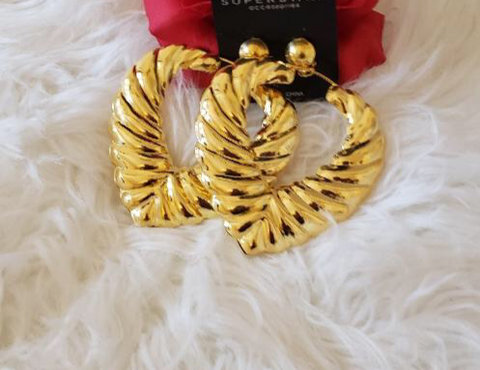 big gold heart hoop earrings